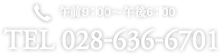 ［午前9：30～午後6：30］TEL 028-636-6701